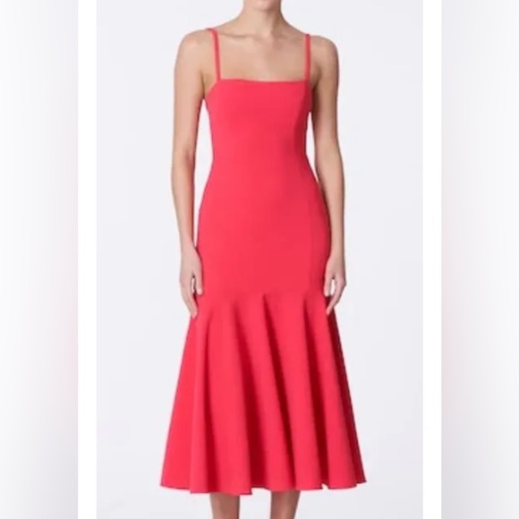 Carolina Herrera Spaghetti Strap A Line Dress Chili Red -New Homecoming dress! - Picture 3 of 6